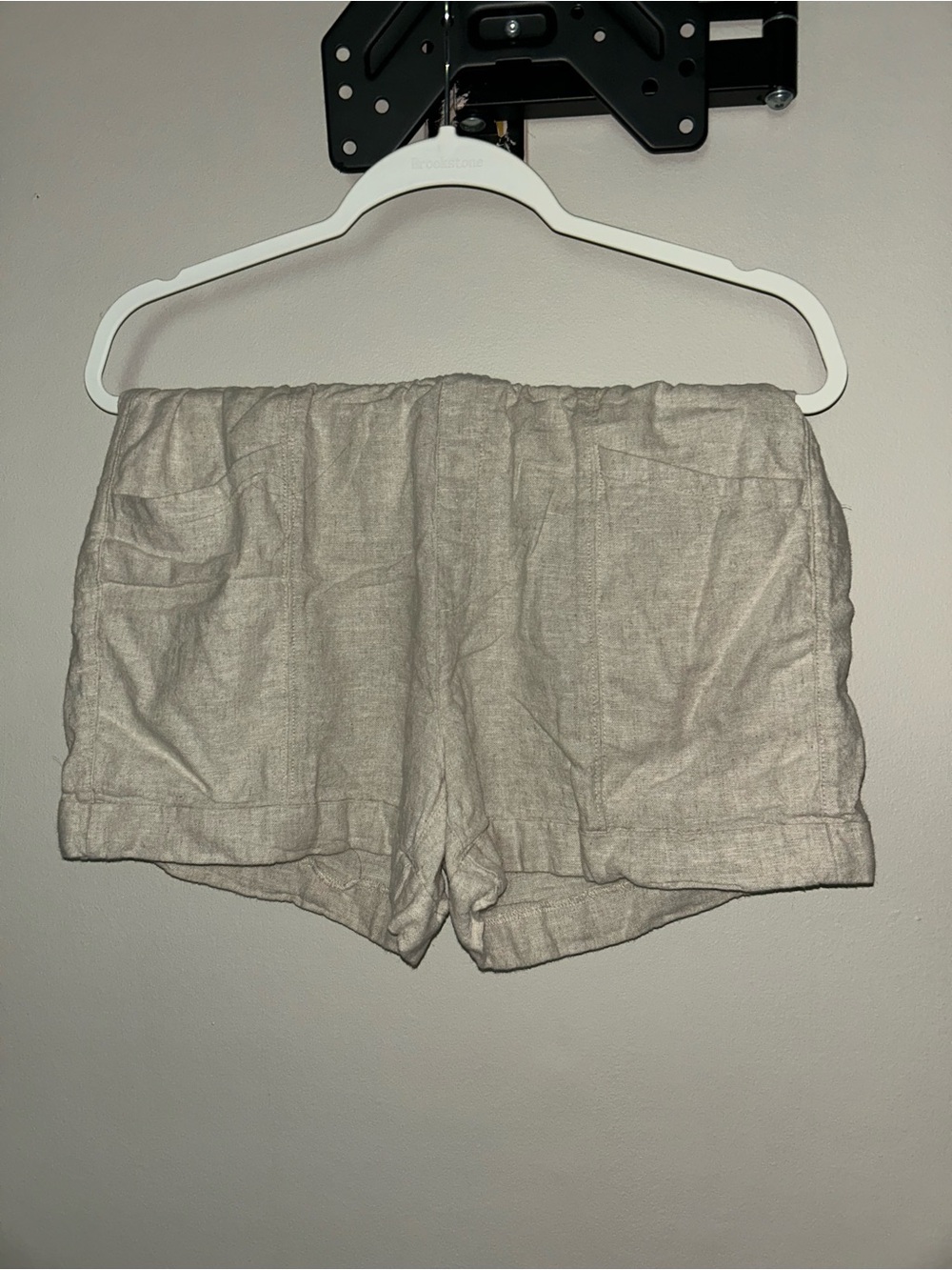 Light Beige Linen Blend Women’s Shorts
